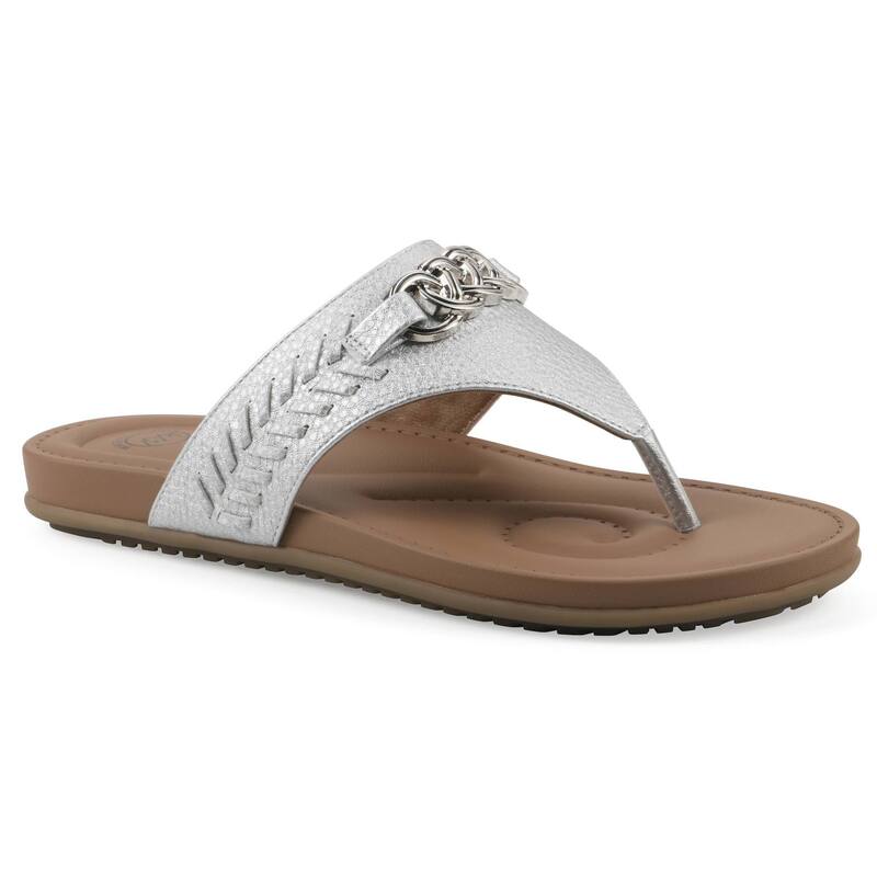 ホワイトマウンテン レディース シューズ サンダル White Mountain Aladdin Women's Thong Sandalsilver Smooth シルバー｜ReVida 店