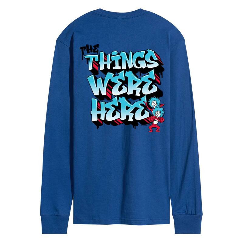 アニメキャラクター レディース トップス Tシャツ グラフィック Licensed Character Men's Dr. Seuss The Things Were Here Long Sleeve Graphic Tee Royal Blue ブルー|ReVida 店
