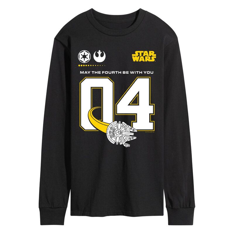 スター ウォーズ レディース トップス Tシャツ グラフィック Men'star Wars May The Fourth Be With You Long Sleeve Graphic Tee Black ブラック|ReVida 店