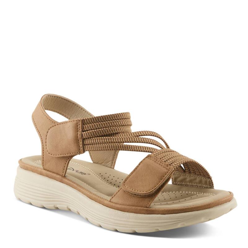 フレクサス レディース シューズ サンダル アンクル Flexus by Spring Step Abie Women\u0027s Cushioned Ankle Strap Sandals Tan タン