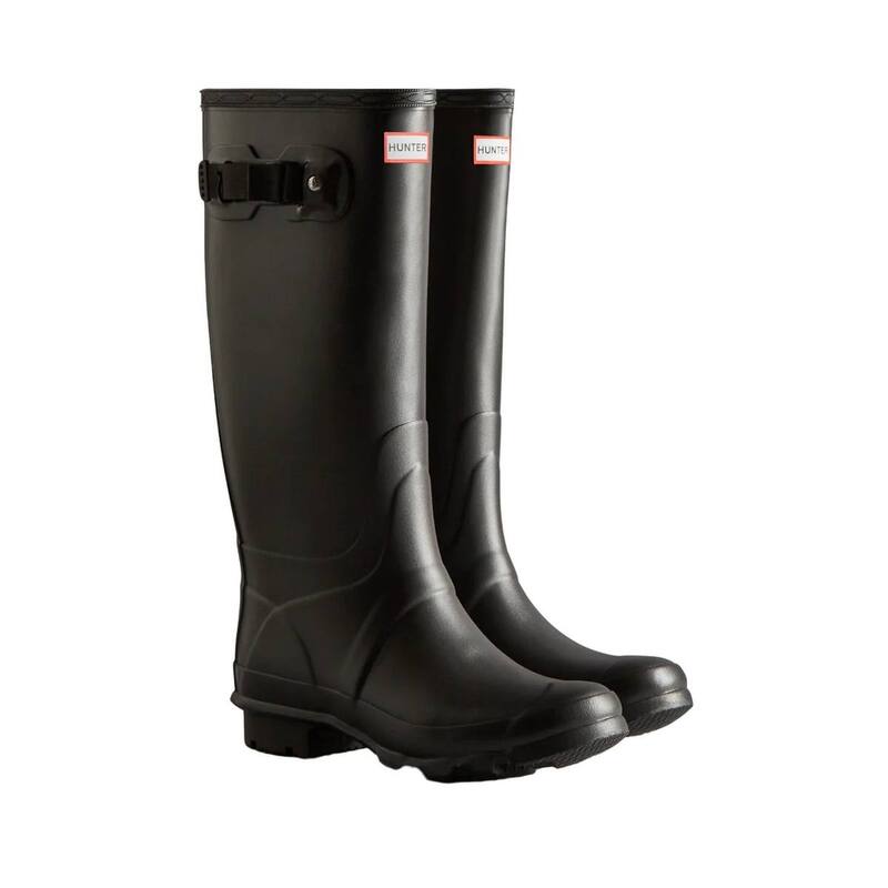 山立ち レディース シューズ ブーツ・レインブーツ ワイドレッグ Hunter Womens/Ladies Wide Leg Wellington Boots Black 黒いこと