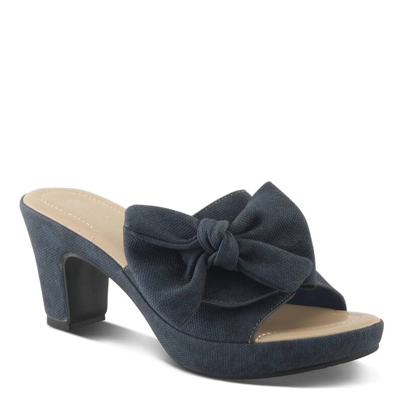 パトリシア レディース シューズ サンダル 踵 Patrizia Norma Jean Women\u0027s Bow Accent Higheel Slide Sandals Dark Denim Blue ジーンズ
