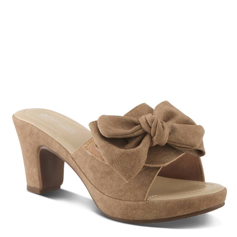 パトリシア レディース シューズ サンダル 踵 Patrizia Norma Jean Women\u0027s Bow Accent Higheel Slide Sandals Tan タン