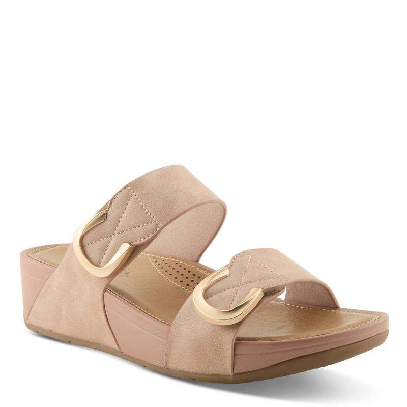 パトリシア レディース シューズ サンダル Patrizia Oceandrive-Lux Women\u0027s Wedge Slide Sandals Blush 毛はらい