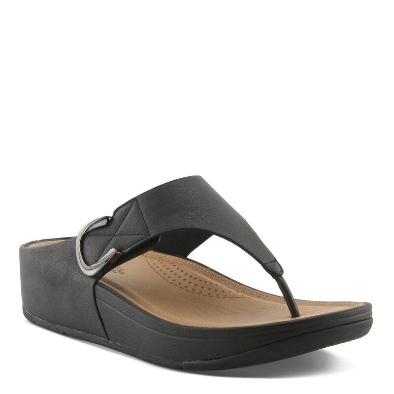 パトリシア レディース シューズ サンダル Patrizia Oceanfront Lux Women\u0027s Ring Detail Wedge Slide Sandals Black 黒いこと