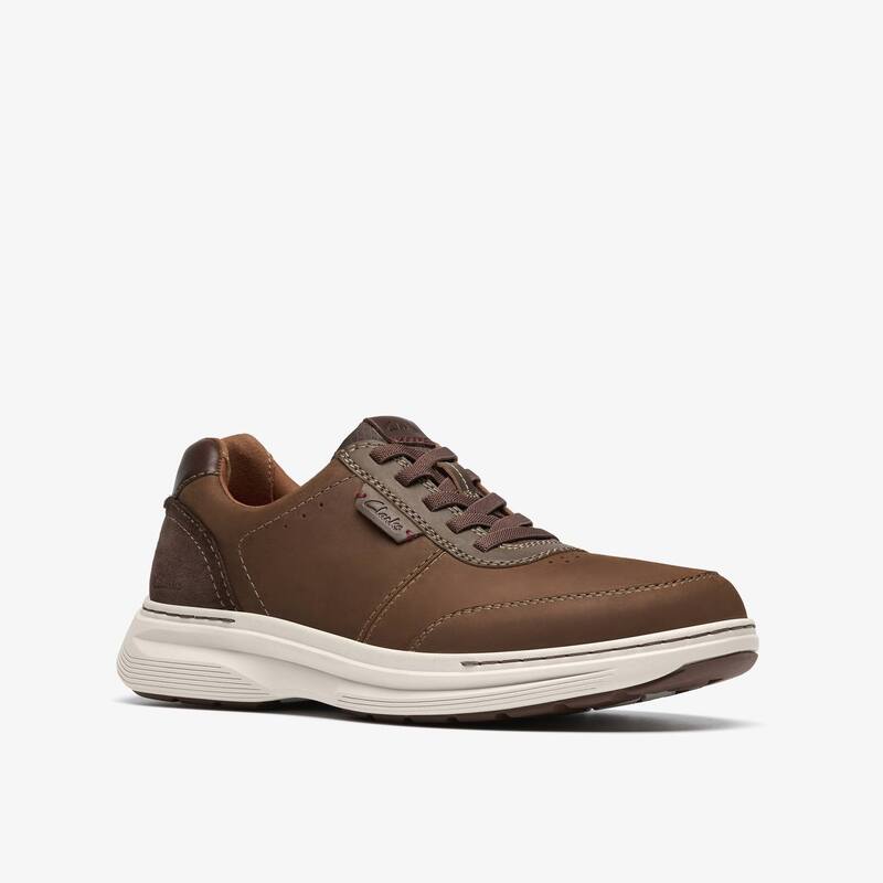 クラークス レディース シューズ スニーカー レース Clarks Craftwellace Men Casual Sneakers Beeswax Leather
