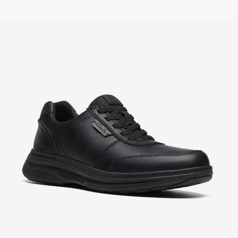 クラークス レディース シューズ スニーカー レース Clarks Craftwellace Men Casual Sneakers Black Leather ブラック