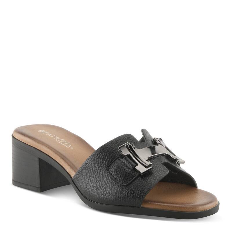 パトリシア レディース シューズ サンダル 踵 Patrizia Mabbitt Women\u0027s Block Heel Slide Sandals Black 黒いこと