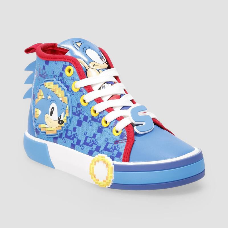 アニメキャラクター レディース シューズ スニーカー レース Licensed Character Sonic thedgehog Little Kid Boys High Top Lace-Up Sneakers Blue ブルー|ReVida 店