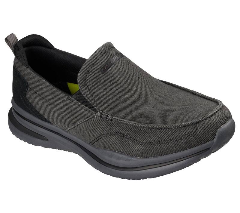 スケッチャーズ レディース シューズ スリッポン・ローファー 伸び伸びする填まる Skechers Relaxed Fit Norlan Men\u0027slip-On Comfort Shoes Black Charcoal 黒いこと