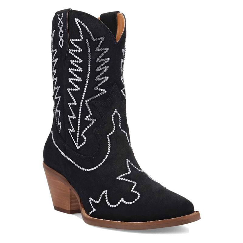 ディンゴ レディース シューズ ブーツ・レインブーツ スエードクロス アンクル Dingo Tiny Pony Women\u0027suede Cowgirl Ankle Boots Black 黒いこと