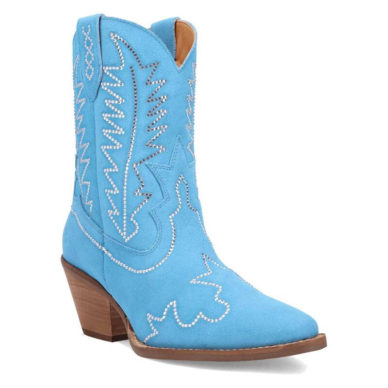 ディンゴ レディース シューズ ブーツ・レインブーツ スエードクロス アンクル Dingo Tiny Pony Women\u0027suede Cowgirl Ankle Boots Blue 青色