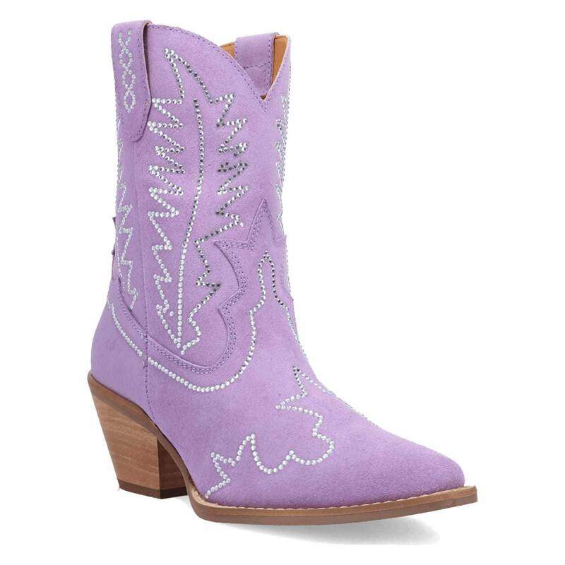 ディンゴ レディース シューズ ブーツ・レインブーツ スエードクロス アンクル Dingo Tiny Pony Women\u0027suede Cowgirl Ankle Boots Lavender ラベンダー
