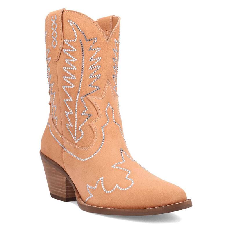 ディンゴ レディース シューズ ブーツ・レインブーツ スエードクロス アンクル Dingo Tiny Pony Women\u0027suede Cowgirl Ankle Boots Peach 桃