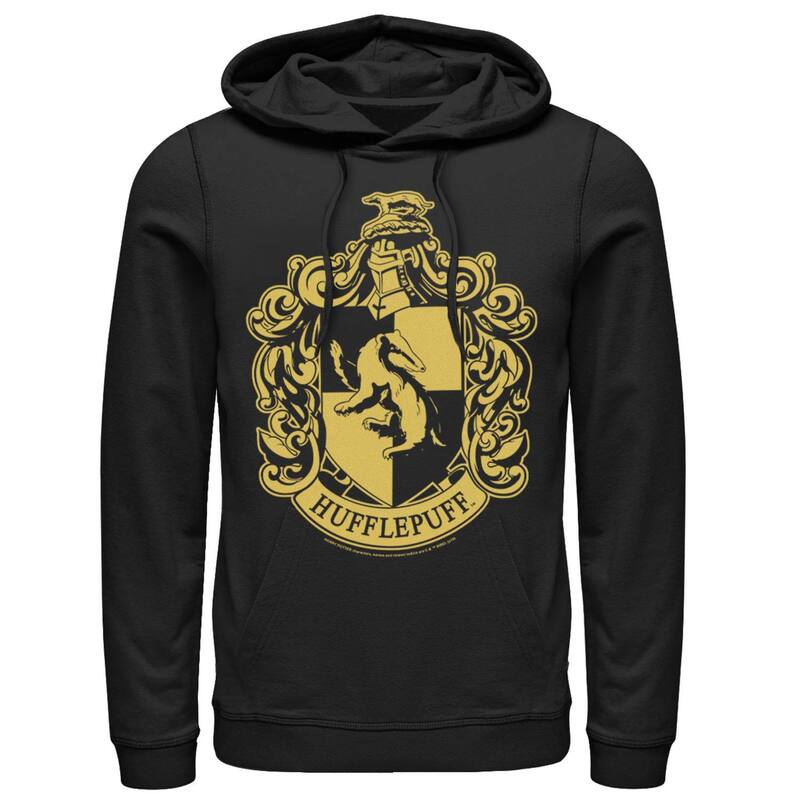 アニメ文字記号 レディース トップス プルオーバー パーカー Licensed Character Men\u0027s Harry Potter Hufflepuff House Crest Pullover Hoodie Black 黒いこと