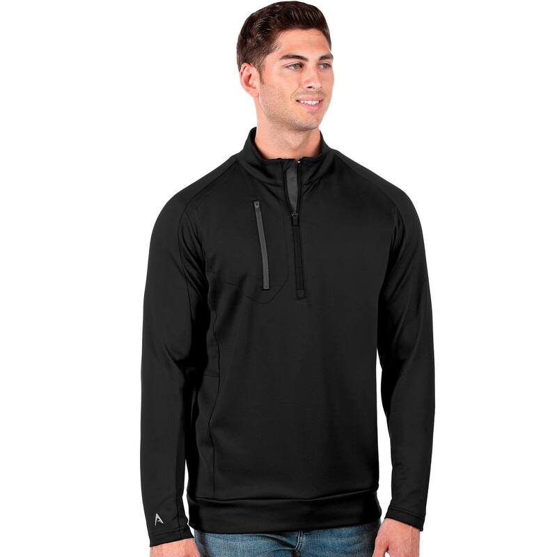 アンティグア レディース トップス Tシャツ Men's Antigua Generation 1/2-Zipullover Grey Black ブラック｜ReVida 店
