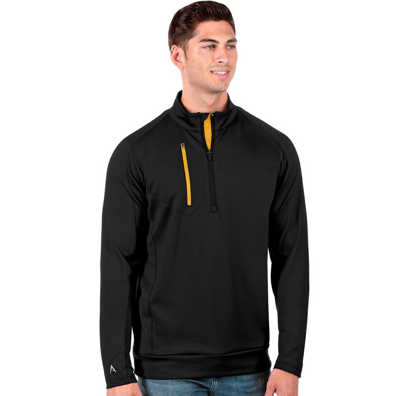 アンティグア レディース トップス Tシャツ Men's Antigua Generation 1/2-Zipullover Yellow Black ブラック｜ReVida 店