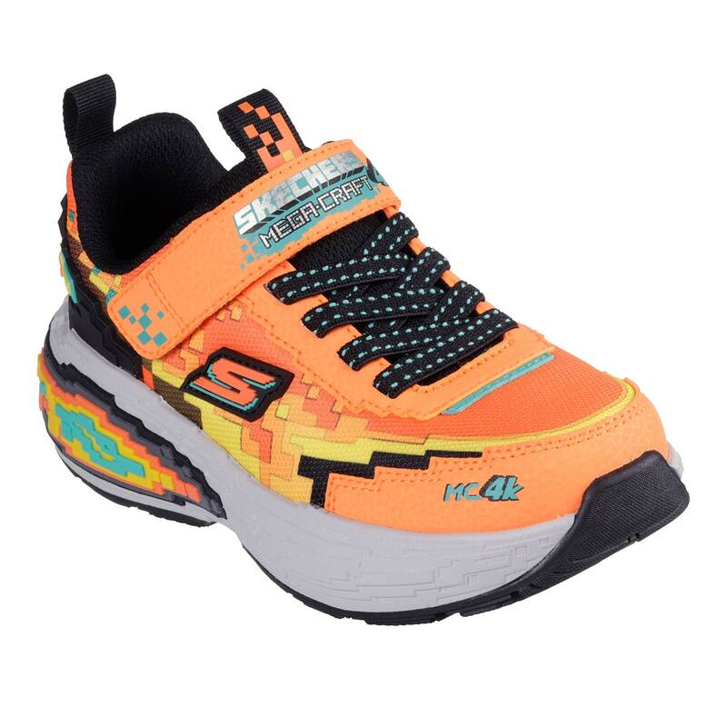 スケッチャーズ レディース シューズ スニーカー Skechers Mega-Craft 4K Boys\u0027 Sneakers Orange Black 黒いこと