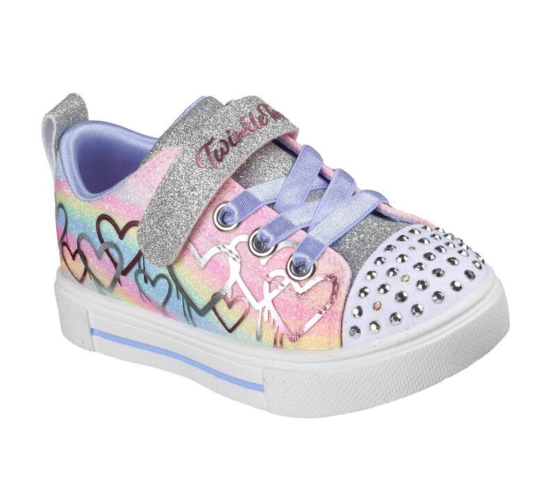 スケッチャーズ レディース シューズ スニーカー Skechers Twinkle Toes Twinkle Sparks Ombre Love Toddler Girls\u0027 Light Up Shoesilver Multi しろがね色