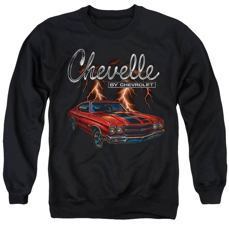 アニメ文字記号 レディース トップス プルオーバー 汗水 Licensed Character Men\u0027s Chevrolet Chevelle Thunder Sweatshirt Black 黒いこと