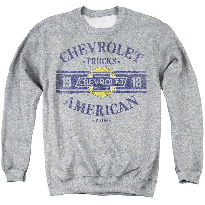 アニメ文字記号 レディース トップス プルオーバー 汗水 Licensed Character Men\u0027s Chevroletrucks USA Made Sweatshirt Heather Gray 薄墨色
