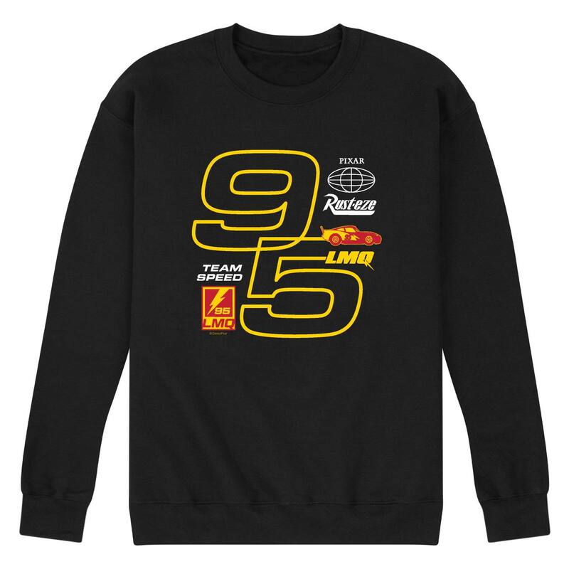 アニメ文字記号 レディース トップス ティーシャツ 汗水 フリース Licensed Character Men\u0027s Disney / Pixar\u0027s Cars Lightning McQueen 95 Fleece Sweatshirt Black 黒いこと