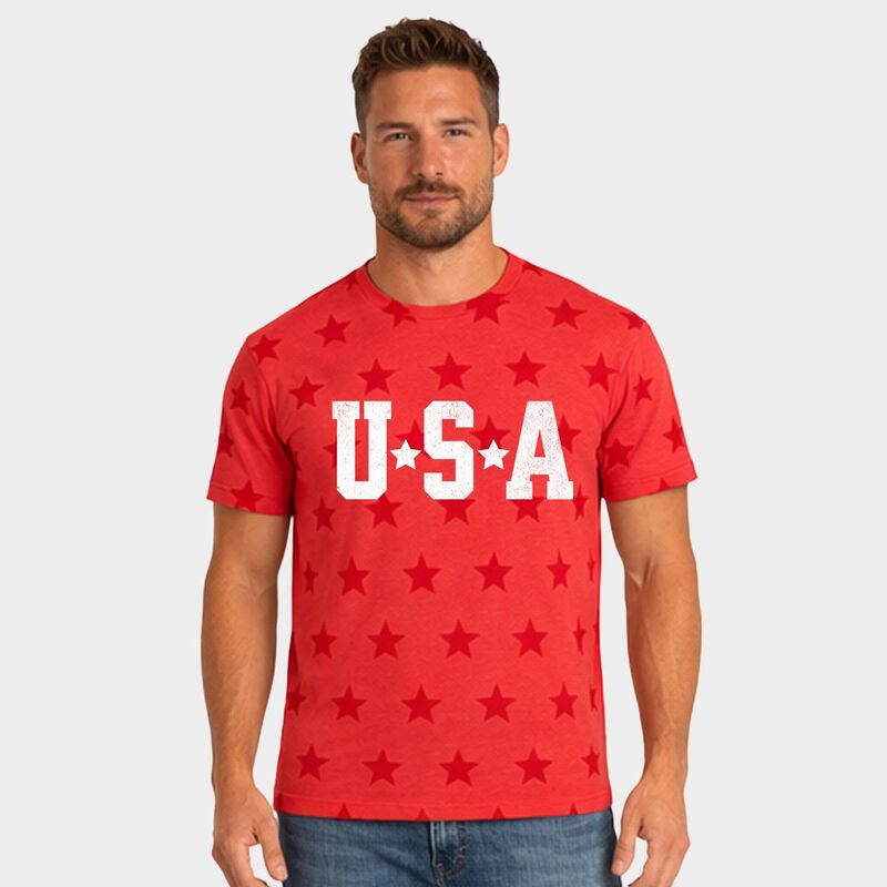 Simply Sage Market レディース トップス ティーシャツ Simply Sage Market USA Stars - Men\u0027short Sleeve Star Tee Red 赤いこと