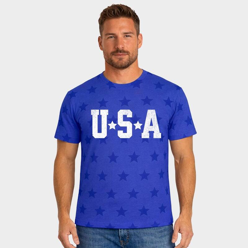 Simply Sage Market レディース トップス ティーシャツ Simply Sage Market USA Stars - Men\u0027short Sleeve Star Tee Royal