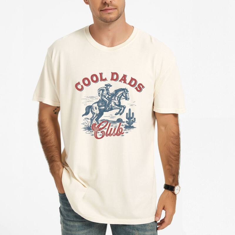 Simply Sage Market レディース トップス ティーシャツ グラフィック Simply Sage Market Cool Dads Club Cowboy - Men\u0027s Garment Dyed Graphic T-Shirt Ivory 象牙色