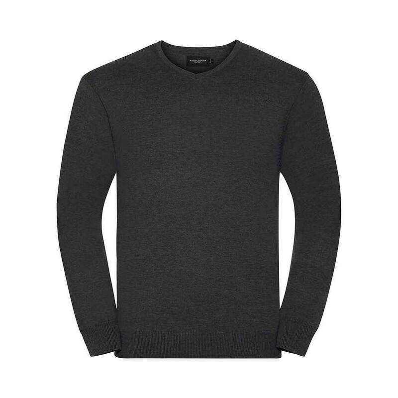 ラッセルアスレチック レディース トップス プルオーバー V素っ首 流汗 綿織物 アクリル繊維 Russell Athletic Russell Collection Mens Cotton Acrylic V Neck Sweatshirt Charcoal Marl 濃灰色