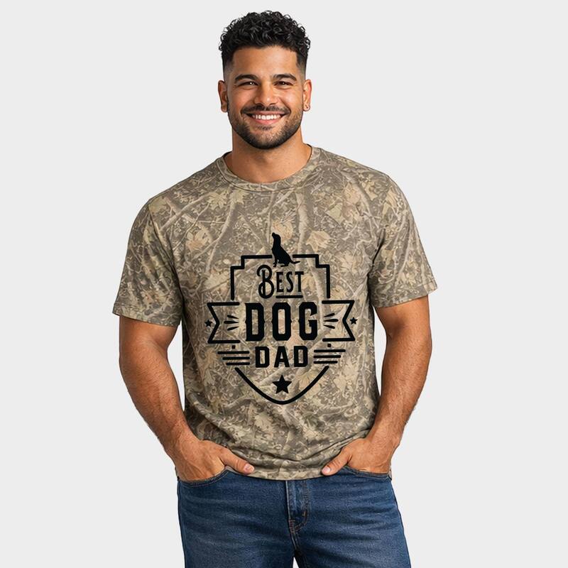 Simply Sage Market レディース トップス Tシャツ Simply Sage Market Best Dog Dad - Men's Heavyweight Crew Camo｜ReVida 店