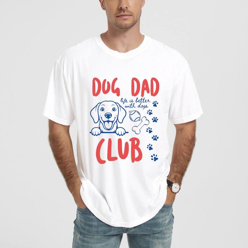 Simply Sage Market レディース トップス ティーシャツ グラフィック Simply Sage Market Dog Dad Club Outline - Men\u0027s Garment Dyed Graphic T-Shirt White 白いこと