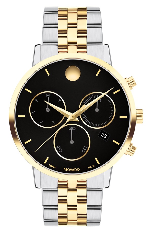 モバド メンズ アクセサリー 腕時計 Movado Museum Classic Bracelet Chronograph Watch, 43mm Black ブラック｜ReVida 店
