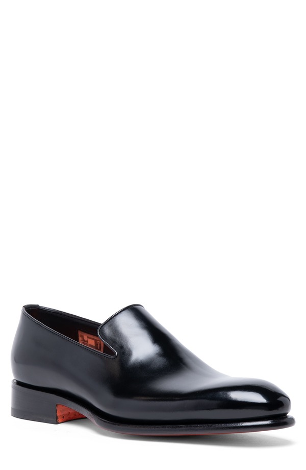 サントーニ メンズ シューズ 置き目毛革 Santoni Paloma Loafer Black 黒いこと