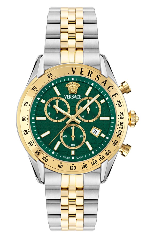 ヴェルサーチ メンズ アクセサリー 腕時計 Versace Master Chronograph Bracelet Watch, 44mm Ip Two Tone｜ReVida 店