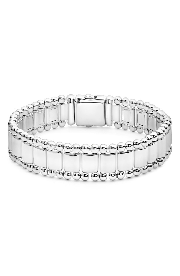 ラゴス メンズ 付属物 ブレスレット・バングル・アンクレット LAGOS Men\u0027s Anthem Caviar Lined Bracelet Silver しろがね色