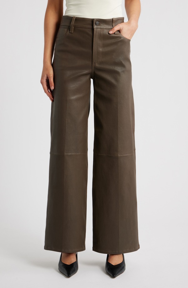枠組み レディース ボトムス レギンス ズボン下 なめし革 FRAME Le Slim Palazzo Leather Pants Cork