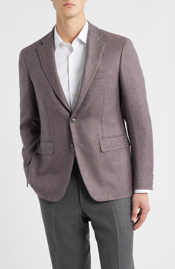 カナーリ メンズ アウター ジャケット・ブルゾン シルク コート Canali Kei Trim Fit Birdseye Cashmere & Silk Sport Coat Pink ピンク