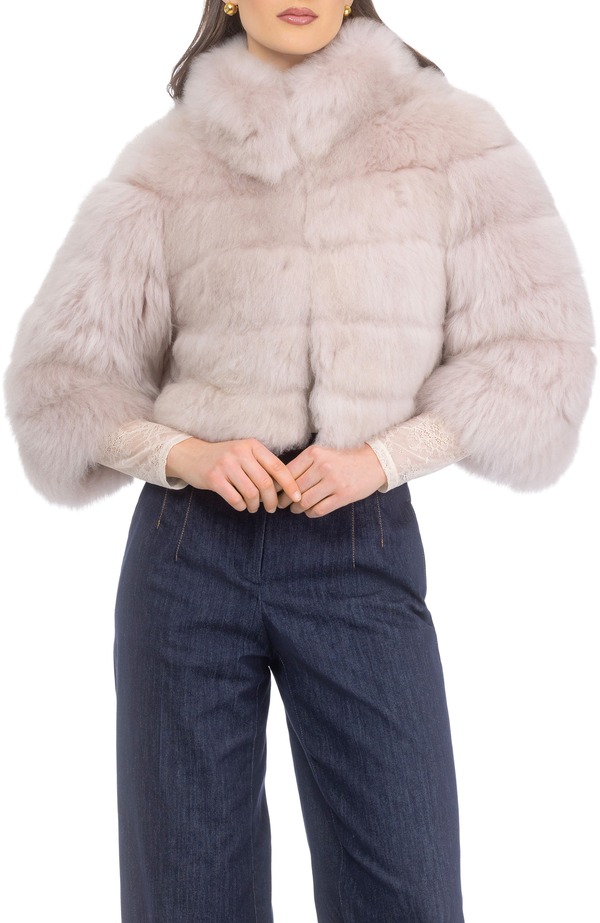 ゴルスキ レディース アウター ジャケット・ブルゾン クロップド GORSKI Genuine Shearling Bolero, Cropped Sleeves Blush ブラッシュ