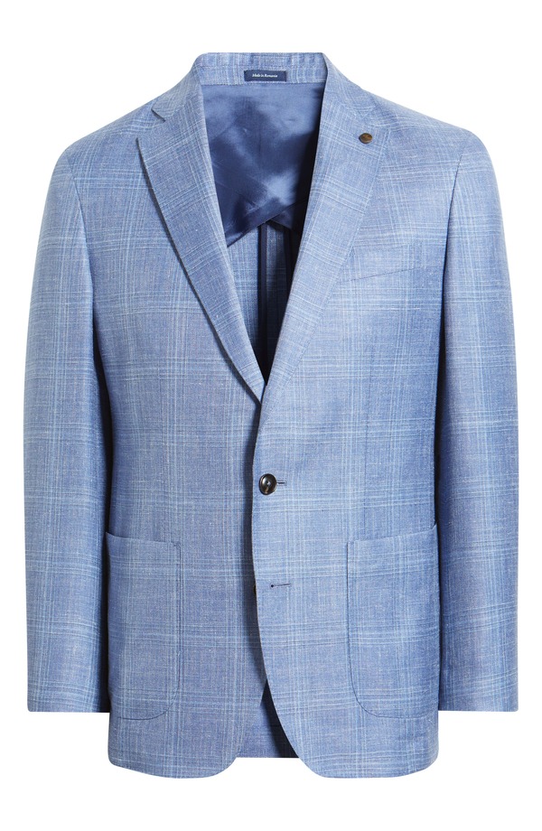 ピーター・銀鏡 メンズ アウター 上衣・上衣 厚地の外套 Peter Millar Crown Crafted Reynolds Plaid Sport Coat Dusk Blue 青み