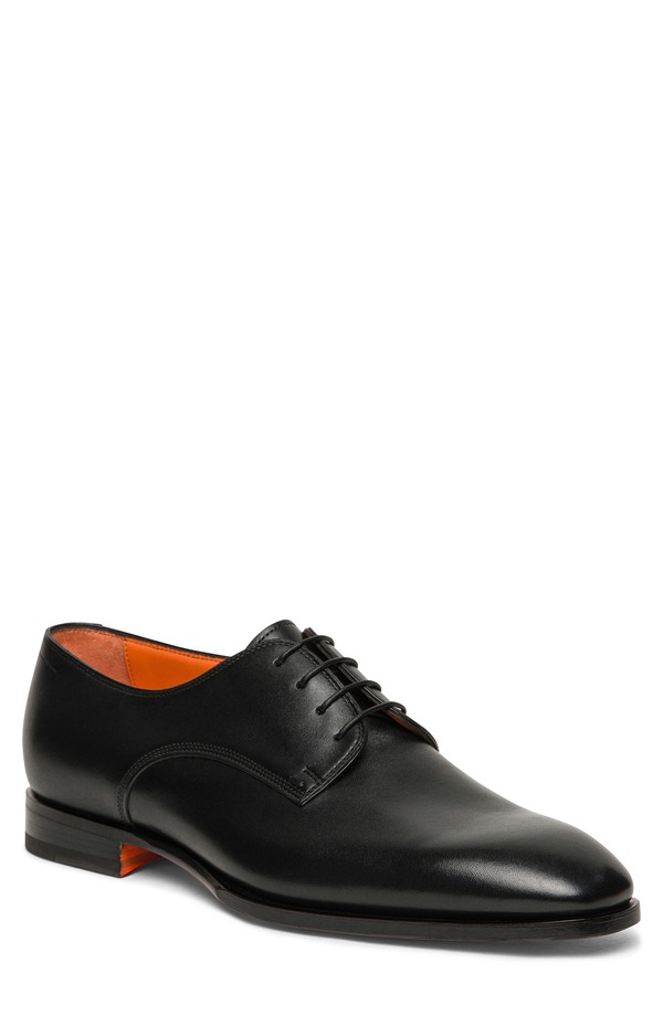 サントーニ メンズ シューズ 力くらべ Santoni Archer Derby Black 黒いこと