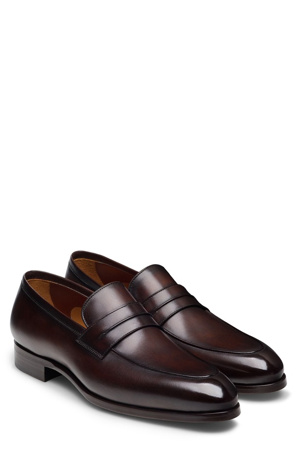 マグナーニ メンズ シューズ 置き目毛革 Magnanni Marquis Penny Loafer Brown 赤銅色