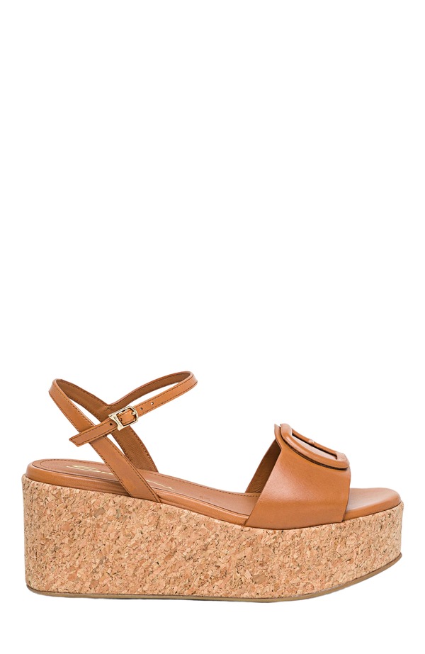 サントーニ レディース シューズ サンダル Santoni Women's wedge Light Brown ブラウン|ReVida 店