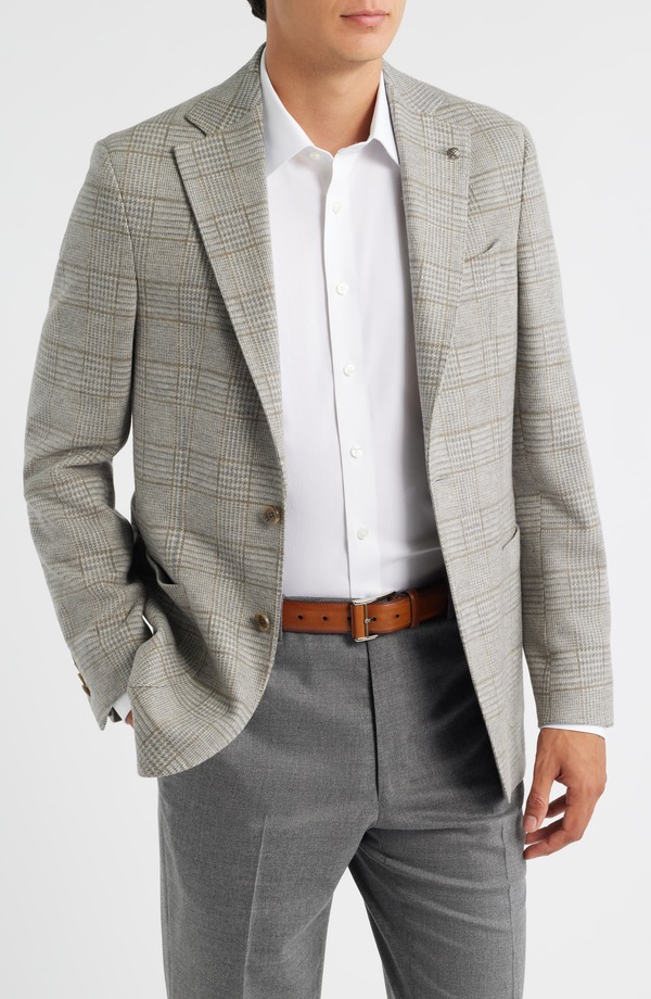 ジャックビクター メンズ アウター ジャケット・ブルゾン ウール コート ニット Jack Victor Hampton Tan Glen Checknit Wool Sport Coat Grey グレー