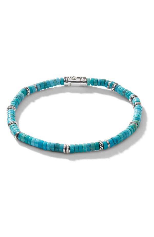 ジョン・ハーディー メンズ 付属物 ブレスレット・バングル・アンクレット John Hardy Heishi Braceleturquoise 藍緑色 メンズジュエリー・アクセサリー-ジュエリー・アクセサリー