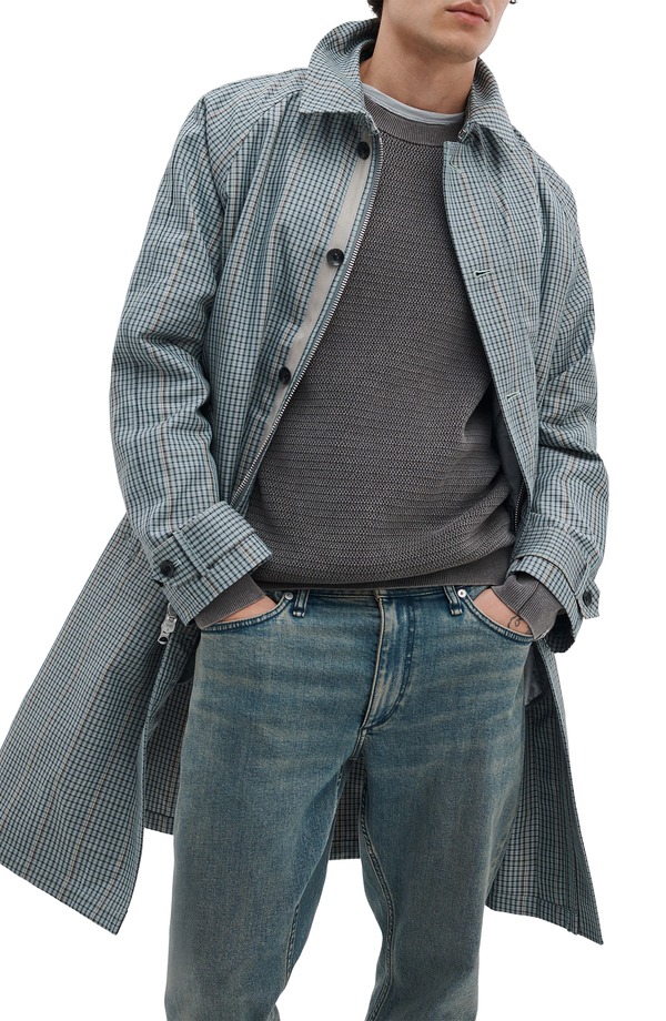 ラグアンドボーン メンズ アウター 上衣・上衣 厚地の外套 rag \u0026 bone Devin Wateresistant Check Trench Coat Patak 読み合わせる