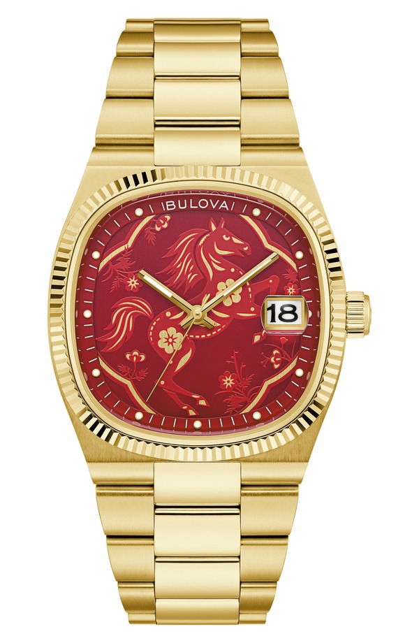 ブロバ メンズ アクセサリー 腕時計 BULOVA Super Seville Year of the Horse Bracelet Watch, 37.5mm Gold-Tone ゴールド｜ReVida 店