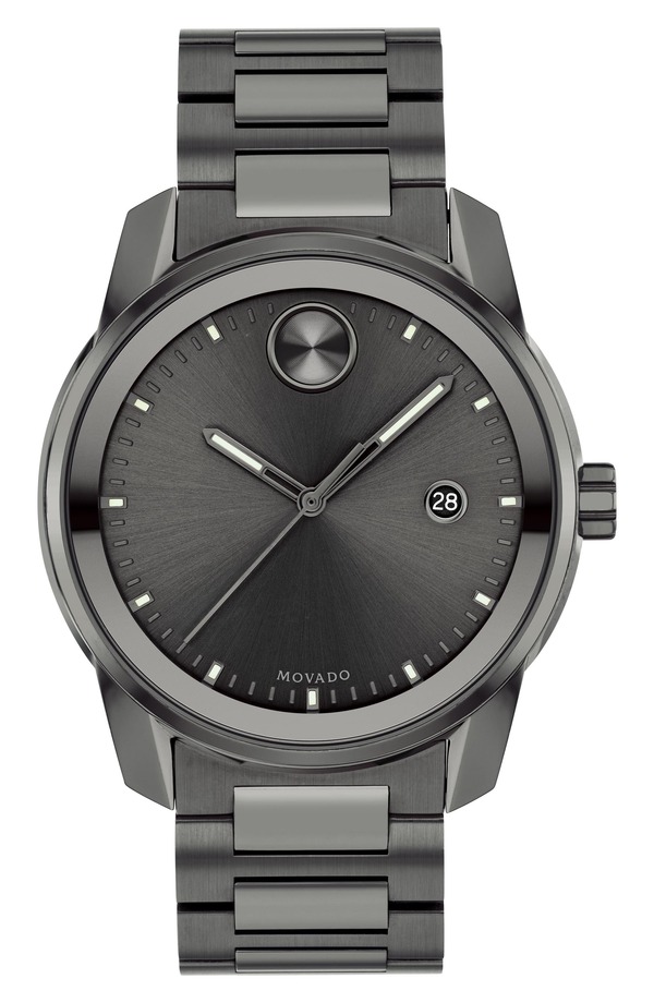 モバド メンズ アクセサリー 腕時計 Movado Bold Verso Bracelet Watch, 42mm Gray Dial グレー|ReVida 店