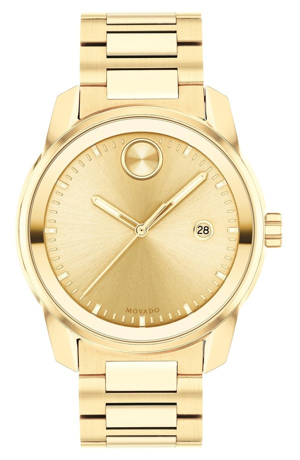 モバド メンズ アクセサリー 腕時計 Movado Bold Verso Bracelet Watch, 42mm Goldial ゴールド|ReVida 店
