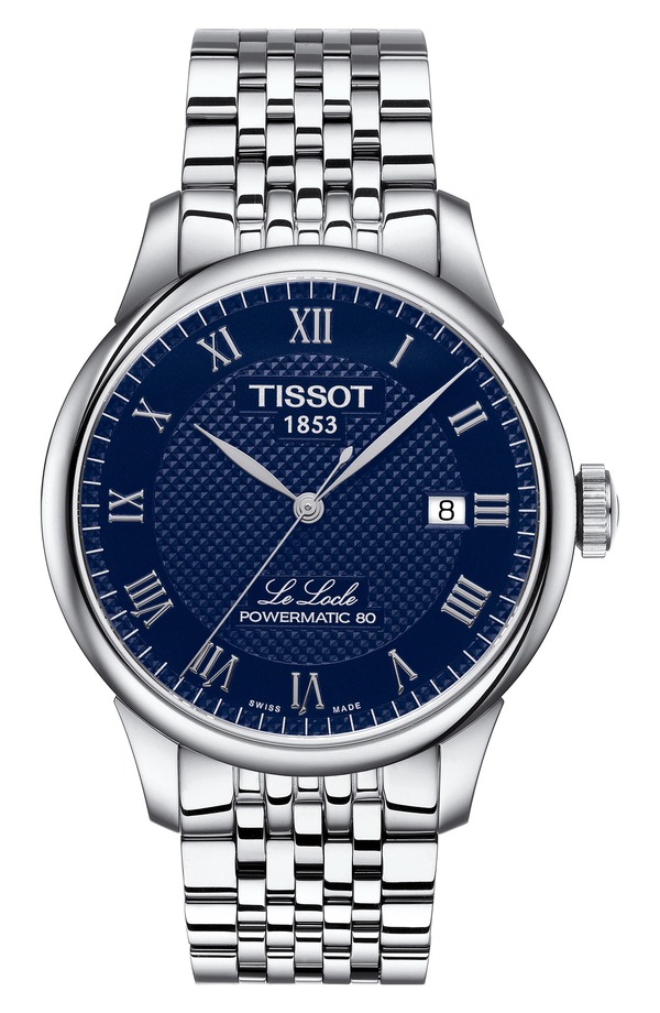 ティソット メンズ アクセサリー 腕時計 Tissot Le Locle Powermatic 80 Bracelet Watch, 39mm Blue ブルー｜ReVida 店